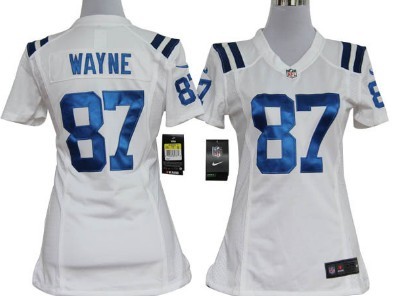 Nike Women's Team Jersey Indianapolis Colts 87 Reggie Wayne White Game